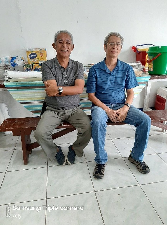 With classmate vicente Fabian @ Edwin Andrews airbase chapel, zambianga city, 2020